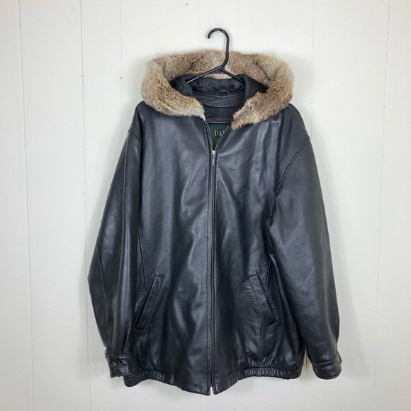 Danier Other - Men’s Danier Fur Trim Leather Jacket Sz M